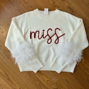 NWOT Queen of Sparkles “Miss” Sweater Size L